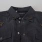 Dolce & Gabbana Blue Cotton Denim Crystal Bee Shirt