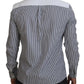 Dolce & Gabbana Gray White Striped Slim Fit Shirt