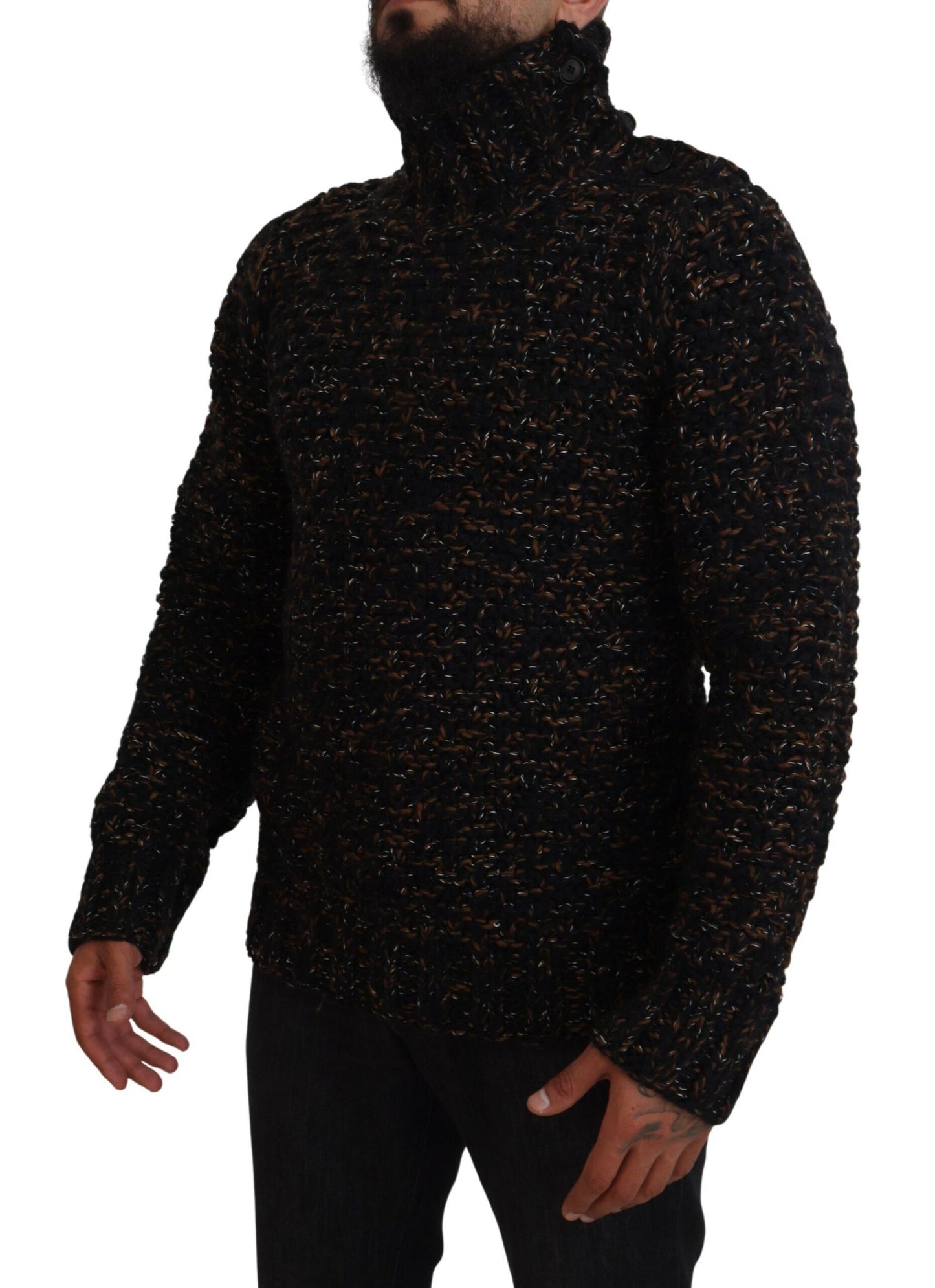 Dolce & Gabbana Brown Fatto A Mano Turtleneck Pullover Sweater