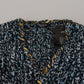 Dolce & Gabbana Blue Button Cardigan Fatto A Mano Sweater