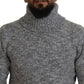 Dolce & Gabbana Gray Wool Knit Turtleneck Pullover Sweater