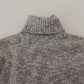 Dolce & Gabbana Gray Wool Knit Turtleneck Pullover Sweater