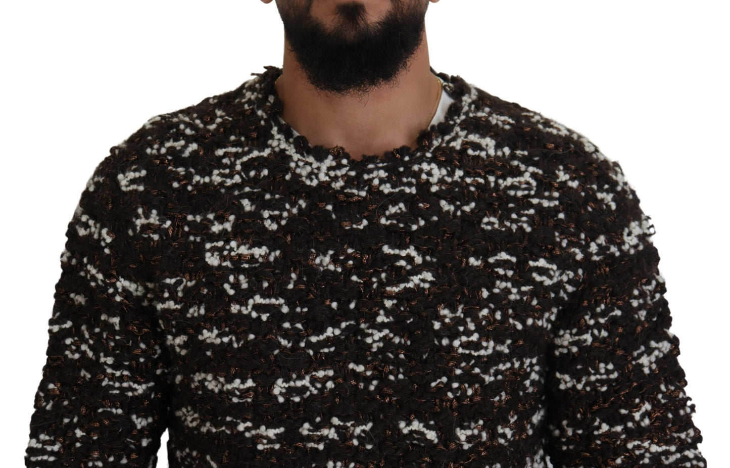 Dolce & Gabbana Brown Knitted Wool Fatto A Mano Sweater