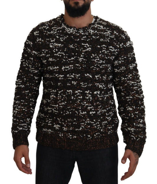 Dolce & Gabbana Brown Knitted Wool Fatto A Mano Sweater