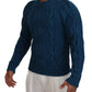 Dolce & Gabbana Blue Knitted Wool Alpaca Pullover Sweater