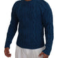 Dolce & Gabbana Blue Knitted Wool Alpaca Pullover Sweater