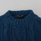 Dolce & Gabbana Blue Knitted Wool Alpaca Pullover Sweater