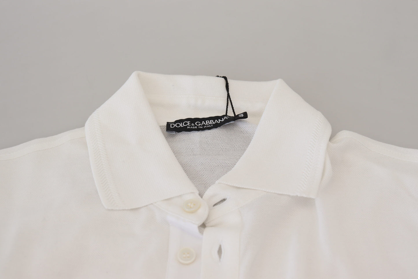 Dolce & Gabbana White Logo Short Sleeve Polo Shirt