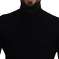 Dolce & Gabbana Black Half Zip Turtleneck Pullover Sweater