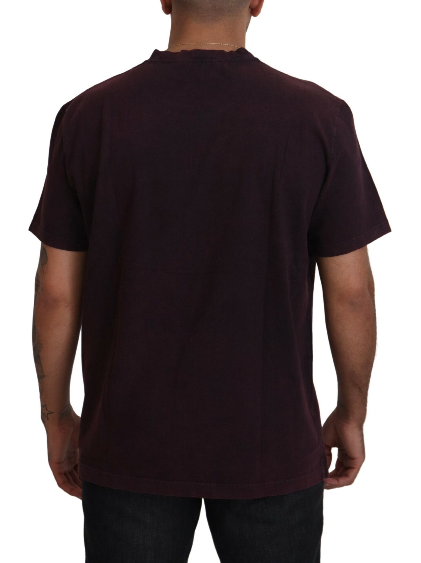 Dolce & Gabbana Bordeaux Crewneck Short Sleeve  T-shirt