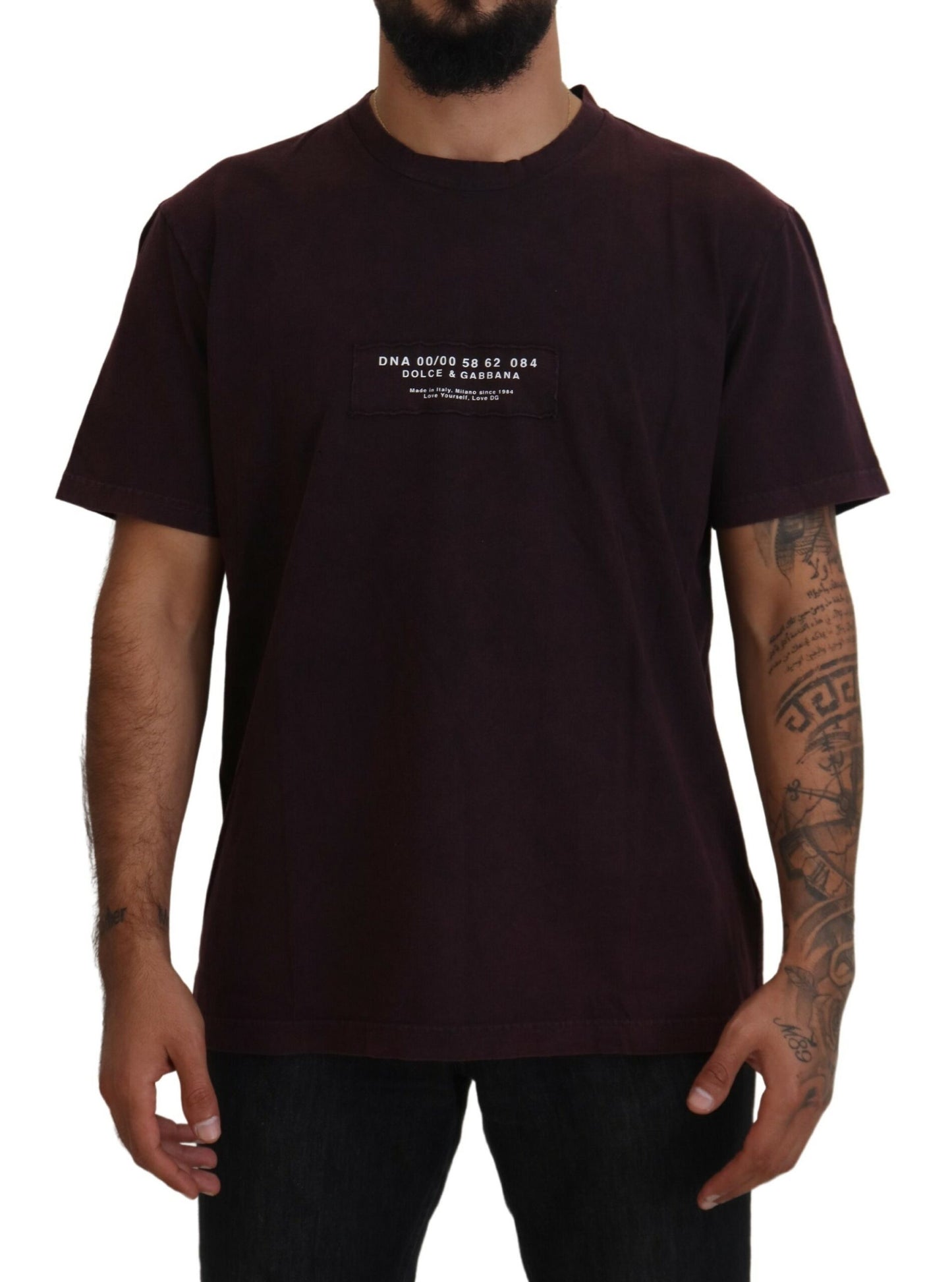 Dolce & Gabbana Bordeaux Crewneck Short Sleeve  T-shirt