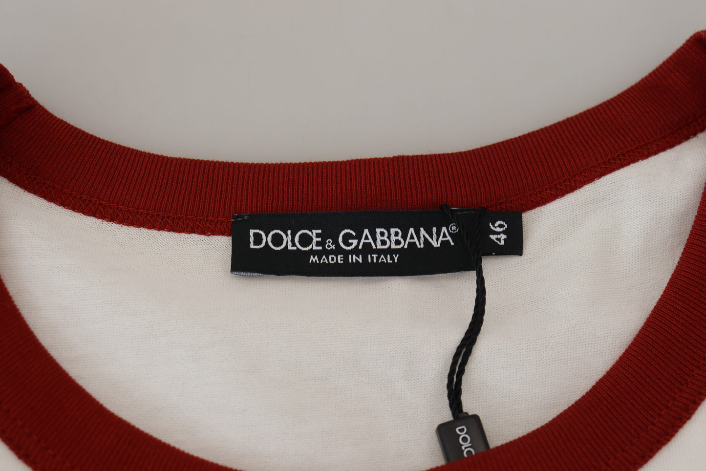 Dolce & Gabbana Cotton White Logo Print Crewneck T-shirt