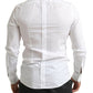 Dolce & Gabbana White Tuxedo Slim Fit Baroque Shirt