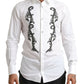 Dolce & Gabbana White Tuxedo Slim Fit Baroque Shirt