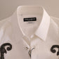 Dolce & Gabbana White Tuxedo Slim Fit Baroque Shirt