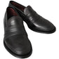 Dolce & Gabbana Black Leather Slipper Loafers Stitched Shoes