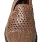 Dolce & Gabbana Brown Woven Leather Loafers Casual