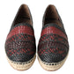 Dolce & Gabbana Black Bordeaux Buffalo Leather Espadrille Shoes