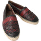 Dolce & Gabbana Black Bordeaux Buffalo Leather Espadrille Shoes