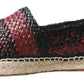 Dolce & Gabbana Black Bordeaux Buffalo Leather Espadrille Shoes