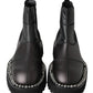 Dolce & Gabbana Black Leather Slip on Stretch Boots