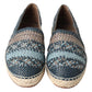 Dolce & Gabbana Blue Gray Leather Buffalo Espadrille  Shoes