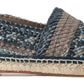 Dolce & Gabbana Blue Gray Leather Buffalo Espadrille  Shoes