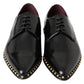 Dolce & Gabbana Black Derby Gold Studded Leather Shoes