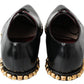 Dolce & Gabbana Black Derby Gold Studded Leather Shoes