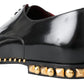 Dolce & Gabbana Black Derby Gold Studded Leather Shoes