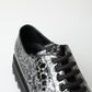 Dolce & Gabbana Black White Derby Patent Leather Shoes