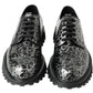 Dolce & Gabbana Black White Derby Patent Leather Shoes