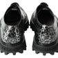 Dolce & Gabbana Black White Derby Patent Leather Shoes