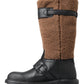 Dolce & Gabbana Black Leather Brown Shearling Boots