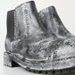 Dolce & Gabbana Black Gray Leather Ankle Boots