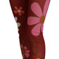 Dolce & Gabbana Red Floral Leggings Stretch Waist Pants