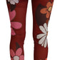 Dolce & Gabbana Red Floral Leggings Stretch Waist Pants