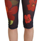 Dolce & Gabbana Black Floral Leggings Stretch Waist Pants