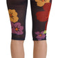 Dolce & Gabbana Black Floral Leggings Stretch Waist Pants