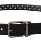 Dolce & Gabbana Black Calf Leather Perforated Metal Buckle Belt