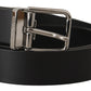 Dolce & Gabbana Black Casual Calf Leather Logo Metal Buckle Belt