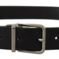 Dolce & Gabbana Black Casual Calf Leather Logo Metal Buckle Belt