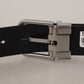 Dolce & Gabbana Black Casual Calf Leather Logo Metal Buckle Belt