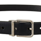 Dolce & Gabbana Black Calf Leather Classic Logo Metal Buckle Belt