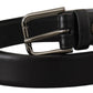 Dolce & Gabbana Black Calf Leather Classic Logo Metal Buckle Belt