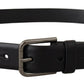 Dolce & Gabbana Black Calf Leather Classic Logo Metal Buckle Belt