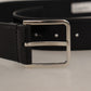 Dolce & Gabbana Black Calf Leather Logo Engraved Metal Buckle Belt