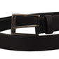 Dolce & Gabbana Black Calf Leather Vintage Steel Logo Buckle Belt