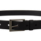 Dolce & Gabbana Black Calf Leather Vintage Steel Logo Buckle Belt