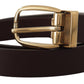 Dolce & Gabbana Dark Brown Calf Leather Gold Tone Metal Buckle